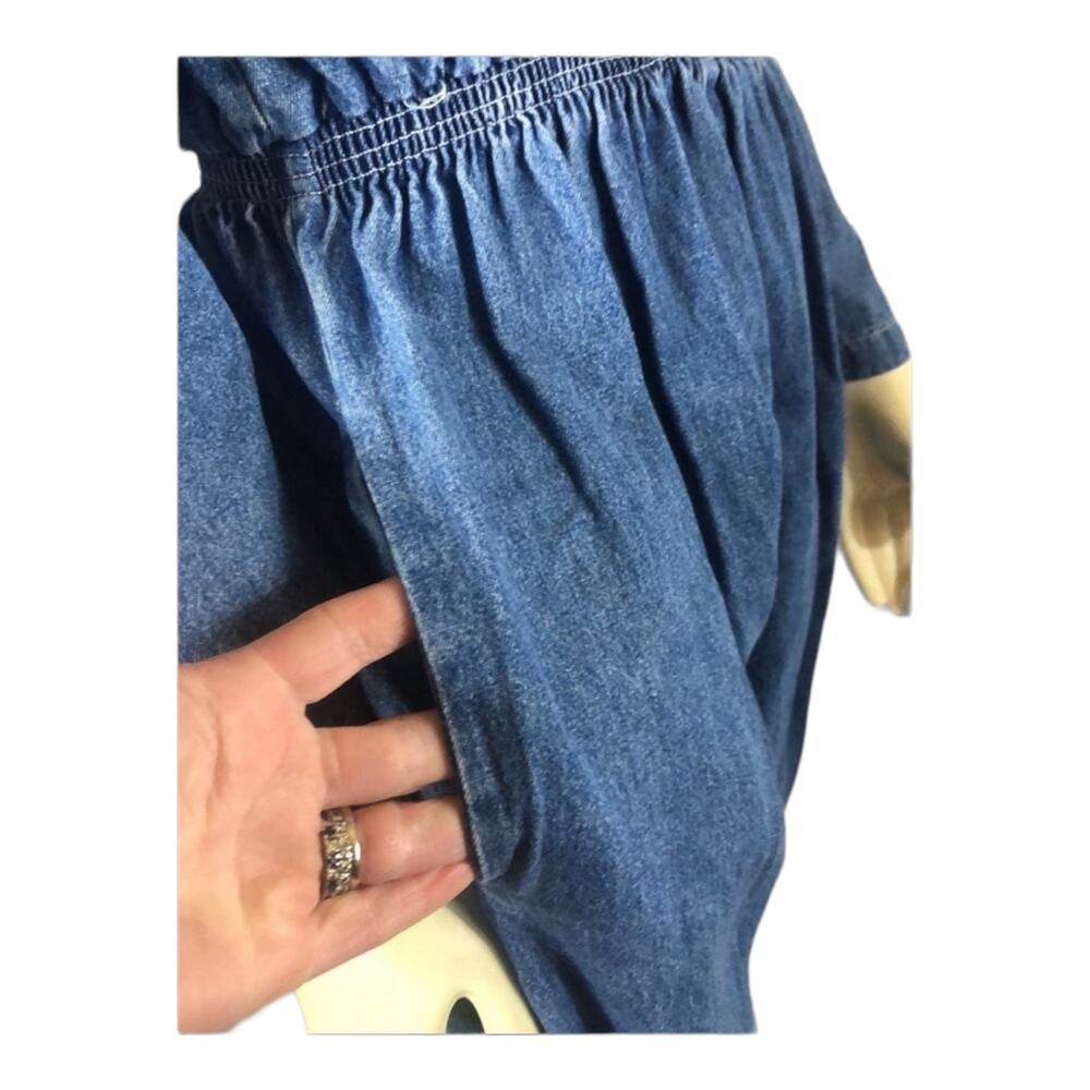 Vintage 1980s Torpedo International Denim Jumpsuit USA Western medium - Picture 10 of 12